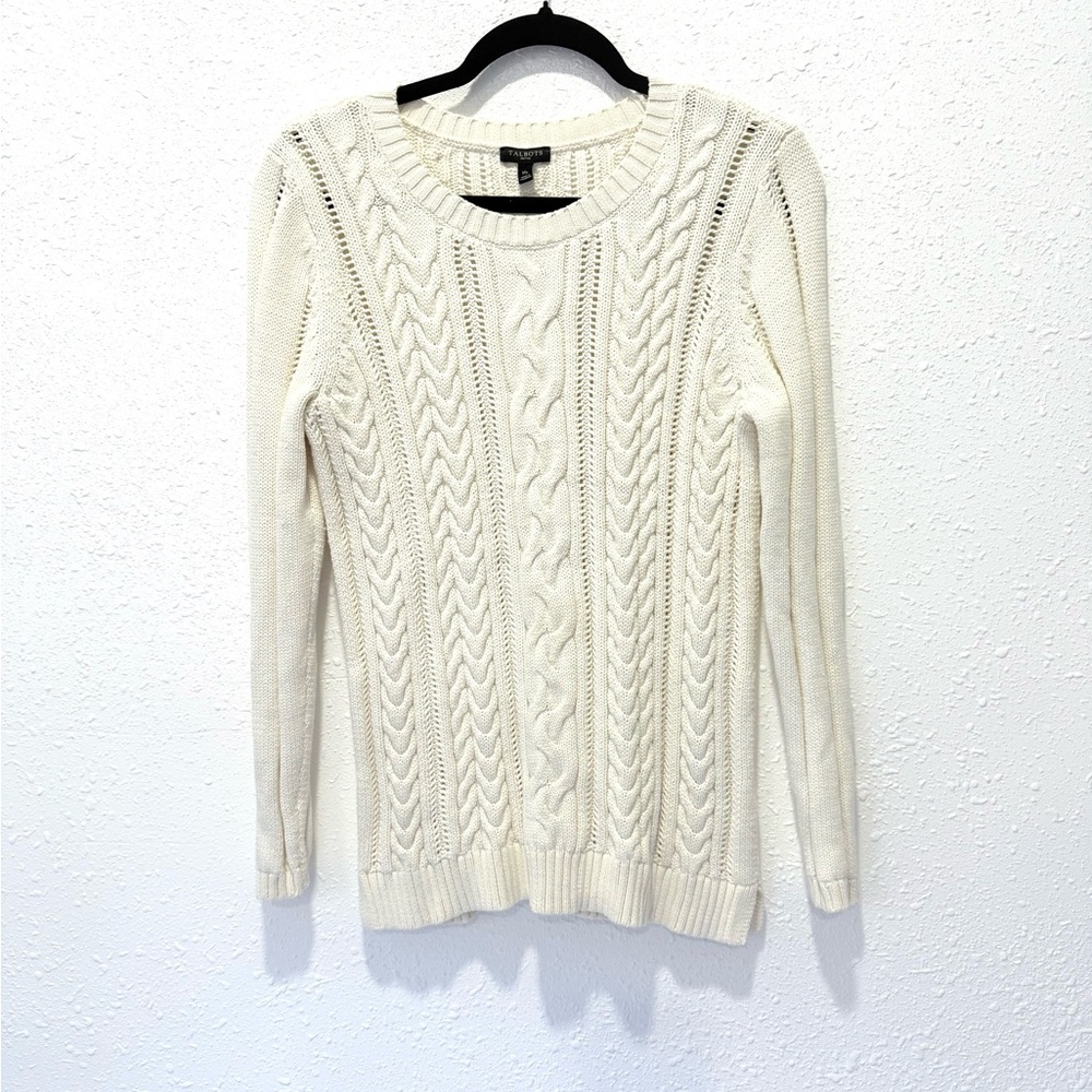 Talbots Ivory Cable Knit Sweater MP‎